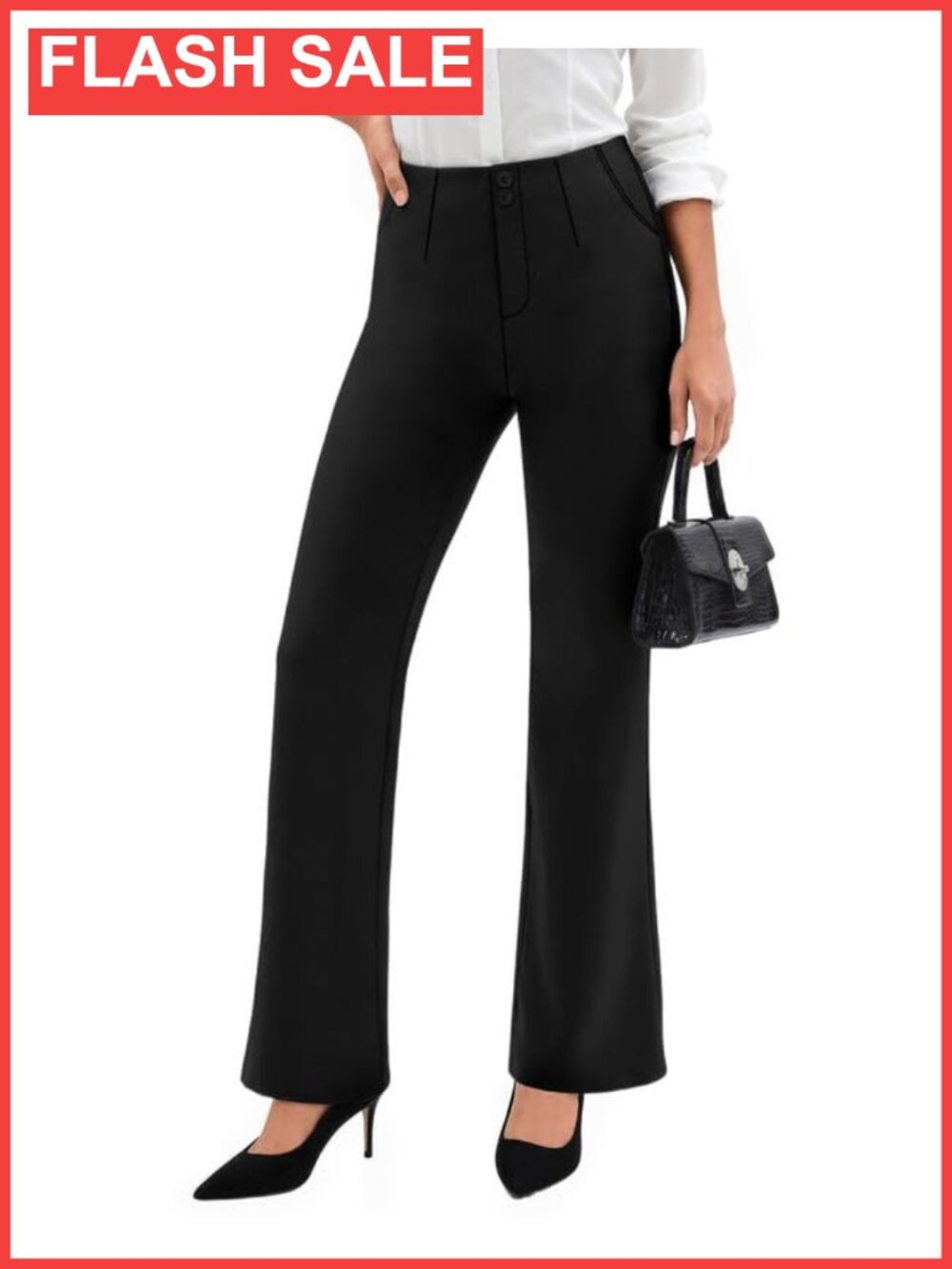 Womens Bootcut Dress Pants High Waisted Pull On Stretchy Work Pants